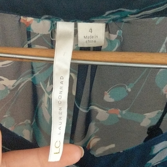 LC LAUREN CONRAD Sapphire Blue Ruffle Dress - Picture 6 of 7